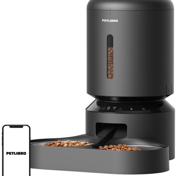 Dispensador de Comida Inteligente Granary 5L WiFi c/ 2 Taças (Preto) - PETLIBRO