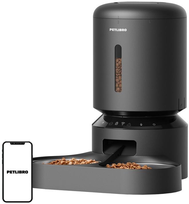 Dispensador de Comida Inteligente Granary 5L WiFi c/ 2 Taças (Preto) - PETLIBRO