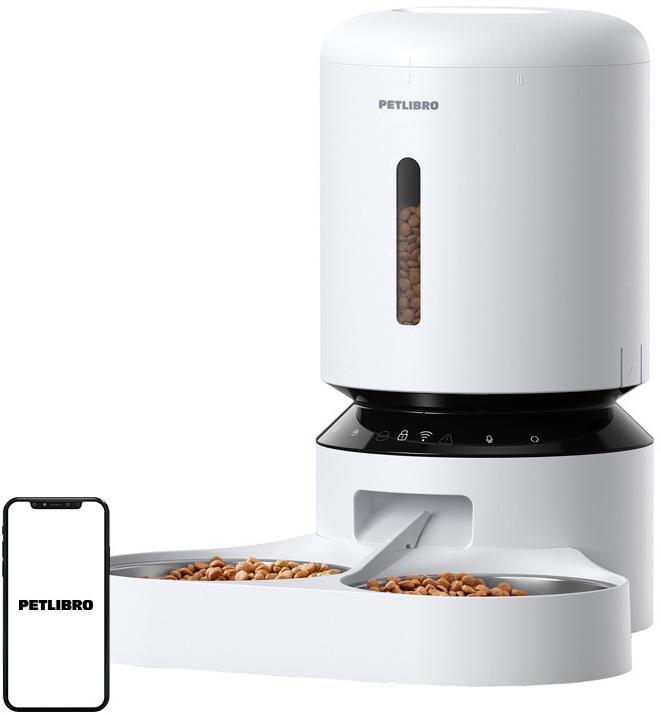 Dispensador de Comida Inteligente Granary 5L WiFi c/ 2 Taças (Branco) - PETLIBRO