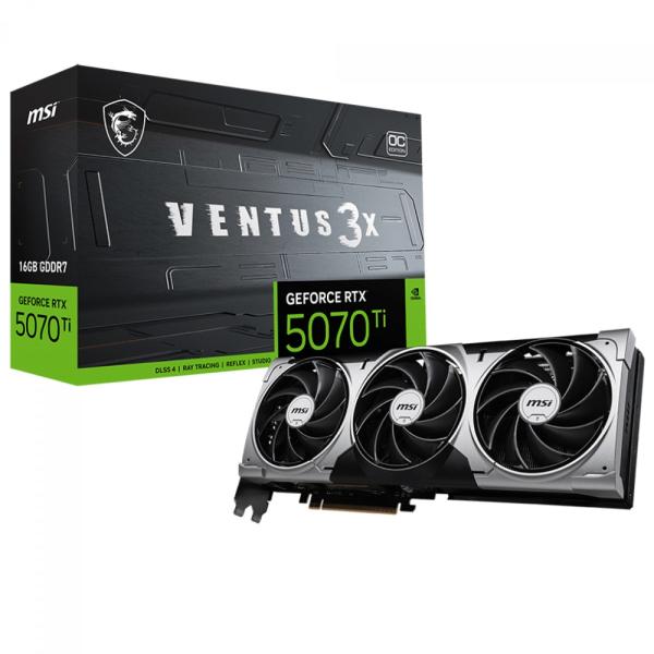 Gráfica MSI GeForce RTX 5070 Ti Ventus 3X OC 16GB GDDR7