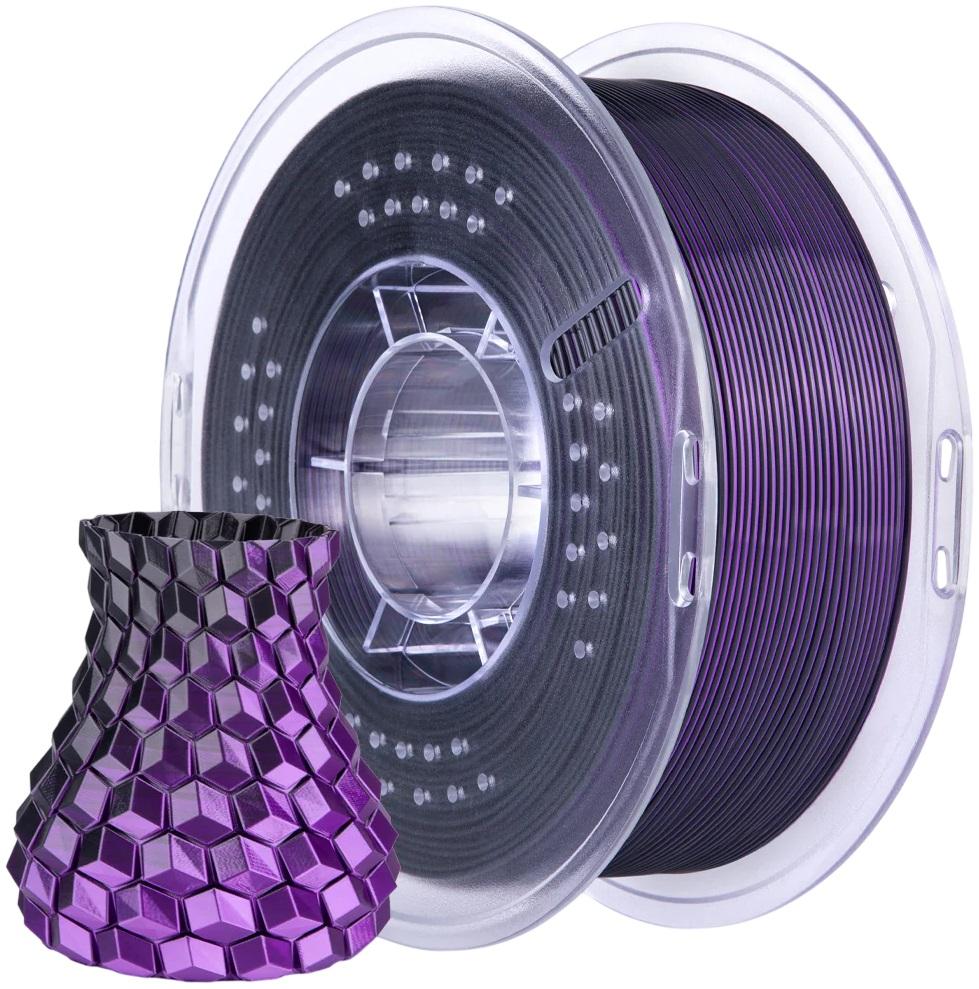 Filamento de Impressão 3D PLA SILK 1,75mm 1Kg (Preto/Roxo) - ELEGOO