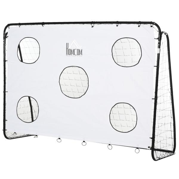 Baliza de Futebol para Crianças com Lona de Precisão e Ponteria para Treino e Aperfeiçoamento 240x88x174 cm Branco