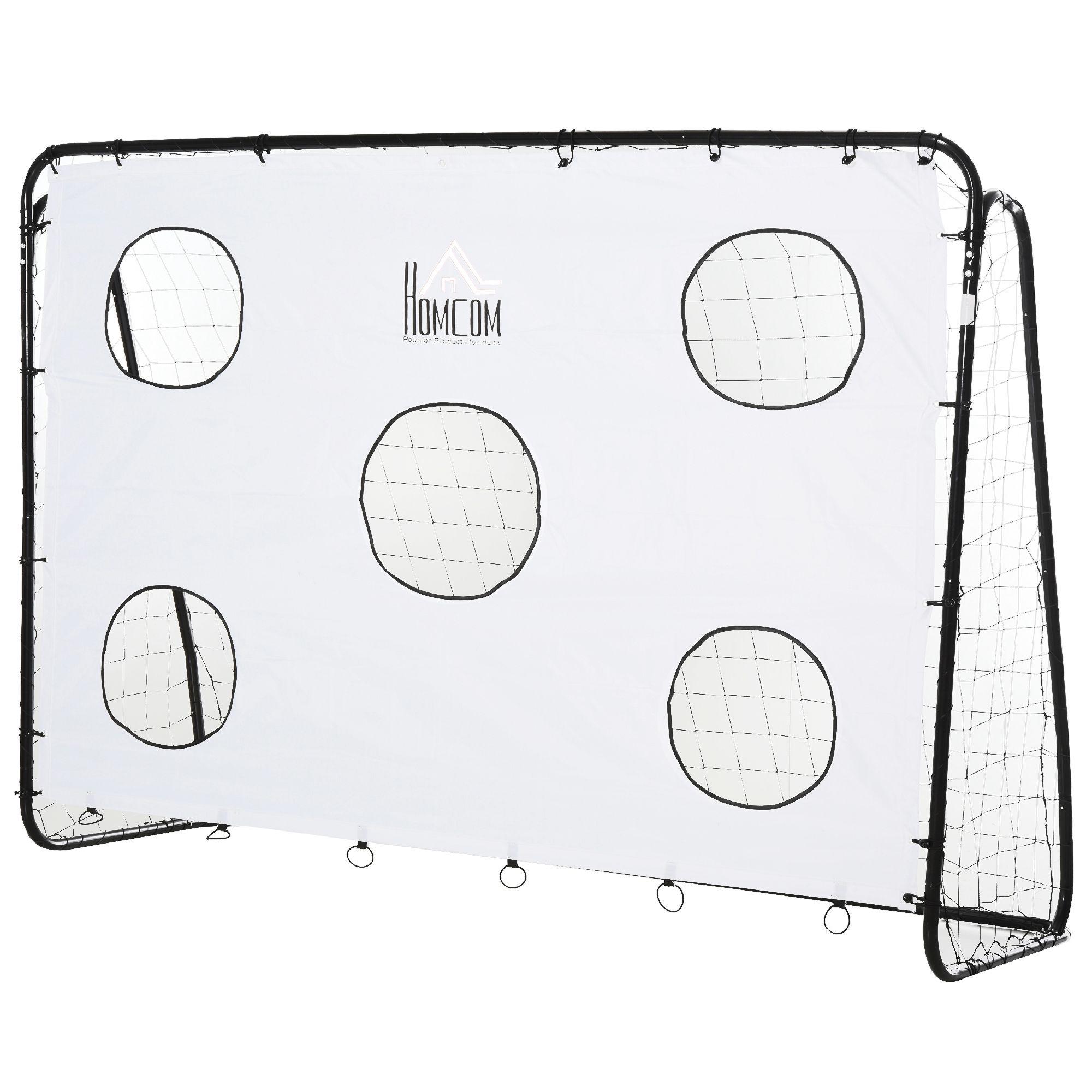 Baliza de Futebol para Crianças com Lona de Precisão e Ponteria para Treino e Aperfeiçoamento 240x88x174 cm Branco