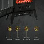 Lareira Elétrica Portátil 1000/2000W com Efeito de Chama Realista e Proteção Contra Superaquecimento 41,5x28x54 Preto