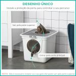 Caixa de Areia para Gatos com Pá Sanita para Animais de Estimação com 2 Portas 44x55x39 cm Branco e Cinza