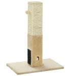 Poste Arranhador para Gatos 79 cm Arranhador para Gatos com Bola Suspensa e Poste de Juta 59,5x39x79 cm Creme e Bege