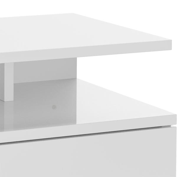 Conjunto de 2 Mesas de Cabeceira Flutuante com 1 Gaveta e Prateleira Aberta Montado na Parede 35x32x22,5 cm Branco