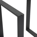 Conjunto de 2 Pés para Mesa de Aço 60x72 cm Pernas Quadradas de Mesa para Móveis de Bricolage Preto