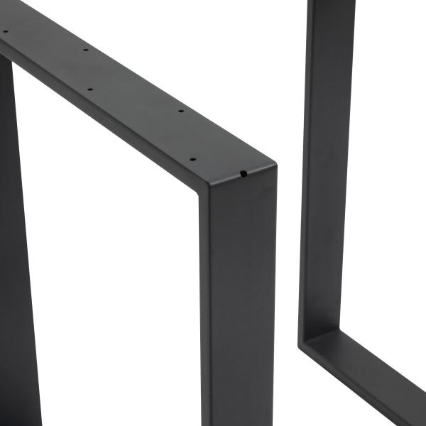 Conjunto de 2 Pés para Mesa de Aço 60x72 cm Pernas Quadradas de Mesa para Móveis de Bricolage Preto