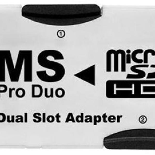 Adaptador Conversor Cartão Memória 2x MicroSDHC - Memory Stick Pro Duo
