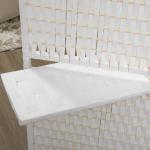 Biombo de 4 Painéis Dobrável Separador de Ambientes Divisor de Ambientes com Prateleiras 181x180cm Branco