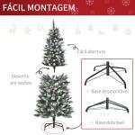 Árvore de Natal Artificial Ø69x150cm com 464 Ramas e 28 Pinhas Folhas de PVC Base Dobrável e Suporte Metálico Decoração de Natal para Interiores Verde