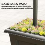 Candeeiro Solar Exterior de Jardim com Vaso Poste de Alumínio IP44 Ligação Automática 33x33x160 cm Preto