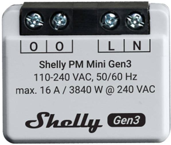 Mini Módulo Wi - Fi Monitorização de Consumo Energia 110/240V AC 16A - Shelly PM Mini Gen3