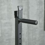 Suporte para Barras de Pesos com Largura e Altura Ajustáveis Suporte de Musculação com Estrutura de Aço 60 - 87x65x121 - 158 cm Preto