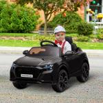Carro Elétrico Infantil para Crianças de 3 - 5 Anos Licença Audi RS Q8 com Bateria 6V Controle a Distância Música MP3 Buzina e Luzes Velocidade Máx. 3km/h 101x62x51cm Preto