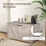 Baú de Armazenamento 100L Baú de Arrumação com Tampa e Dobradiça de Segurança 80x40x45 cm Cinzento Claro