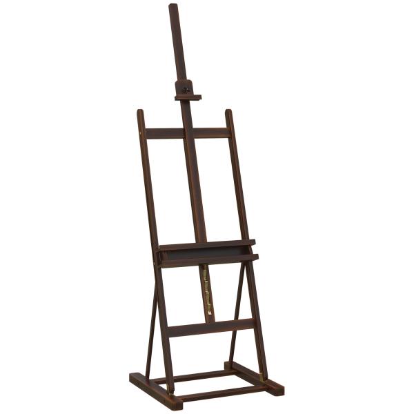 Cavalete de Pintura 230 cm com Altura e Ângulo Ajustáveis Arrumação para Adultos Artistas Pintores Castanho