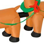 Pai Natal com Trenó e Renas Infláveis com Luzes LED Decoração de Natal para Exterior Ar Livre com Inflador 240x57x112cm Multicor
