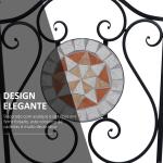 Conjunto de 2 Cadeiras Dobráveis de Jardim Cadeiras com Mosaico Carga Máxima 120 kg 50x40x94,5 cm Preto