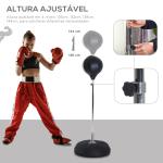 Saco de Boxe de Pé Punching Ball com Altura Ajustável em 4 Níveis 126 - 144 cm Base Preenchível e Luvas de Boxe para Adultos e Adolescentes Preto