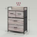 Cómoda de Quarto Armário de Armazenamento com 4 Gavetas Dobráveis Prateleira Aberta e Estrutura de Aço para Sala Entrada 60x29x85 cm Cinzento