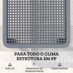 Espreguiçadeira Reclinável de Jardim Exterior com Encosto Ajustável em 4 Posições e Estrutura de PP 191x55x35,5 cm Cinzento Escuro