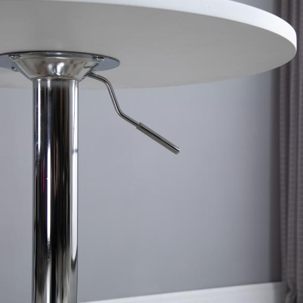 Mesa de bar ajustável em altura com base redonda e antideslizante para cozinha sala de jantar Ø60x69 - 93 cm Branco