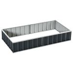 Horta Urbana Canteiro de Jardim em Aço com Luvas Incluídas, Floreira Retangular para Cultivo de Plantas e Flores para Terraço e Varanda Exterior 174x90x30 cm Cinzento