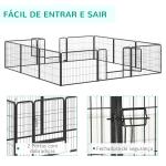 Parque para Cães com 12 Painéis Recinto para Animais de Estimação Modular com 2 Portas 80x60 cm Preto
