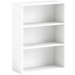 Estante de 3 Níveis Estante para Livros com 2 Prateleiras Ajustáveis para Sala de Estar Escritório Quarto 60x24x80 cm Branco