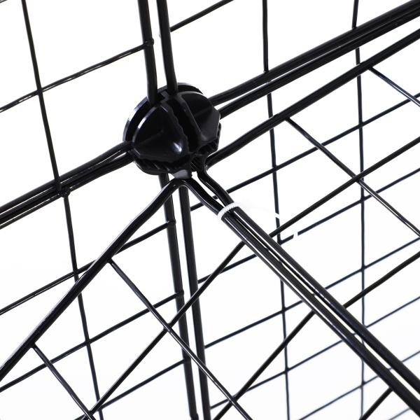 Recinto de Metal para Pequenos Animais de Estimação com 36 Painéis Desmontável DIY 146x73x73 cm Preto
