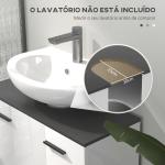 Móvel para Lavatório Pousar Móvel Casa de Banho com 2 Portas e Prateleira Ajustável para Lavatório com ou sem Pedestral 80x34x60 cm Branco Brilhante