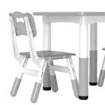 Mesa e Cadeiras para Crianças de 3 Peças com Altura Ajustável para Sala de Jogos Quarto Escola Infantil Branco e Cinza