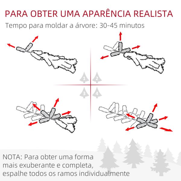 Árvore de Natal 180 cm com 1000 Ramos de PVC e Suporte de Aço Decoração de Natal para Interior Verde