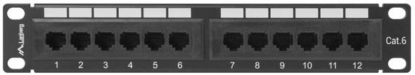 Painel de Conexões 10 1U Cat6 (Preto) - LANBERG
