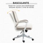Cadeira de Escritório Ergonómica Giratória e com Altura Ajustável e Suporte Lombar 62x69x92 - 100 cm Bege