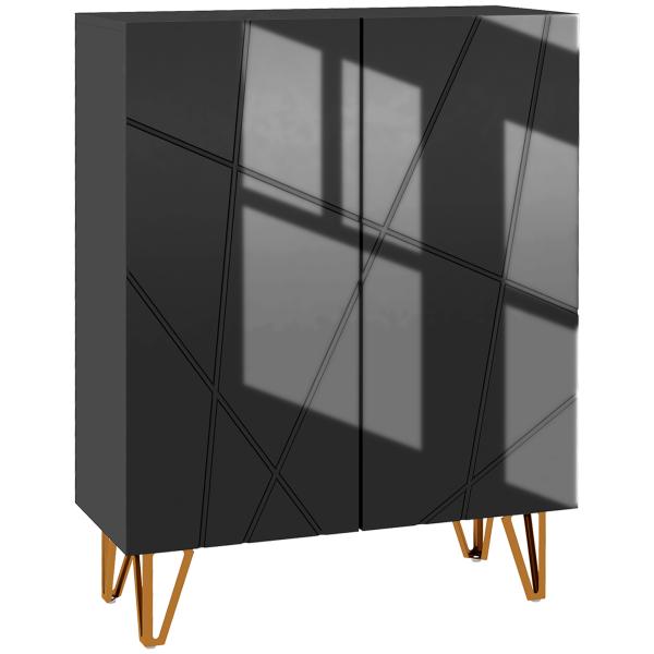 Móvel Sapateira de Entrada Armário Sapateira com Prateleiras Ajustáveis para 15 - 20 Pares de Sapatos 72x31,5x95 cm Preto
