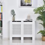 Cobertura de Radiador de MDF Cobertura para Radiador com Prateleira Estilo Moderno 111,5x82x19 cm Branco