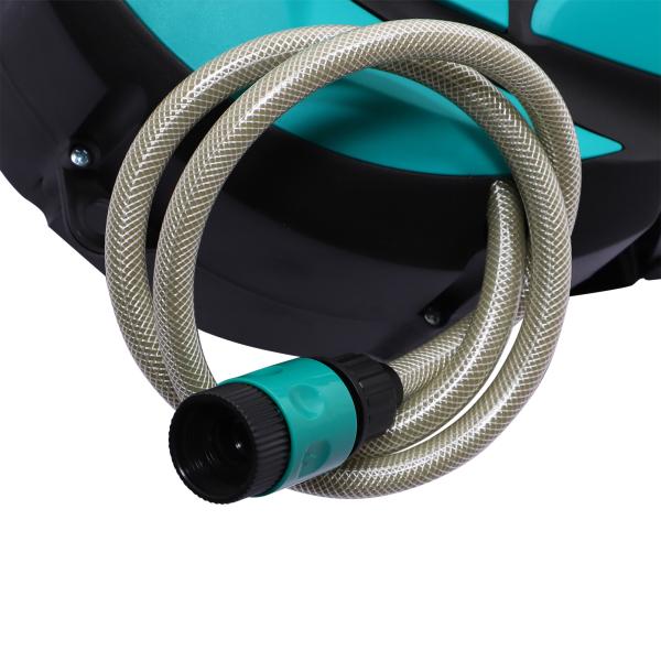 Enrolador de mangueira retrátil 10m com cabeça multifuncional Sistema de enrolamento automático com trava Conector de 1m para gramado de jardim 29,5x16,5x33cm Preto e verde