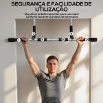 Barra de Elevação para Porta Barra de Pull Up para Exercícios de Treino em Casa Carga Máxima 110 kg 92x40x17 cm Preto