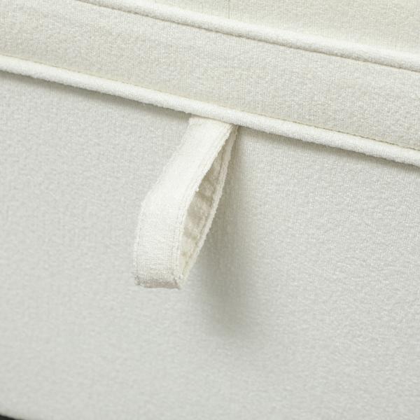 Banco de Armazenamento com 2 Dobradiças de Segurança Tampa Rebatível para Sala de Estar Quarto 120x40x48 cm Creme