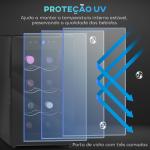 Cave para Vinhos com Refrigeração Termoelétrica Dupla Temperatura Ajustável 8 - 18℃ Porta de Vidro Anti - UV Ecrã LED Tátil Luz Interior 26,5x51,5x47,5 cm Preto