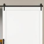 Ferragens para Porta Corredeira 200cm Kit de Acessórios para Porta Corredeira de Madeira com 2 Trilhos de Aço Carga Máxima 20 kg Preto