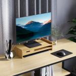 Suporte para Monitor de Bambu Organizador de Escritório para Monitor Portátil 48x25,5x11,5 cm Madeira