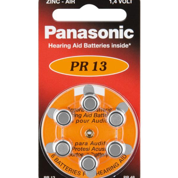 Pack 6x Pilhas p/ Aparelhos Auditivos - PR13/PR48/AZA13 - PANASONIC