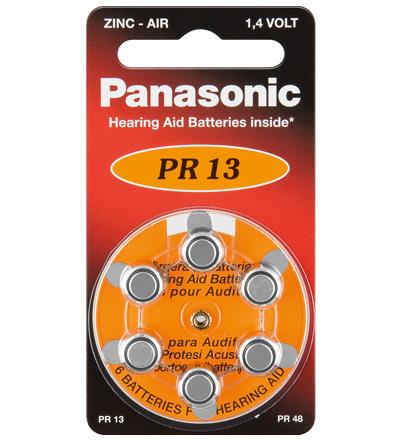 Pack 6x Pilhas p/ Aparelhos Auditivos - PR13/PR48/AZA13 - PANASONIC