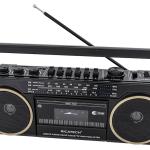 Rádio Portátil RETRO 80s AM/FM 2x 8W c/ Leitor Cassetes USB/SD - RICATECH