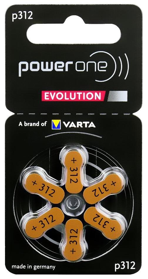 Pack 6x Pilhas p/ Aparelhos Auditivos - PR312/PR41/AZA312 - VARTA