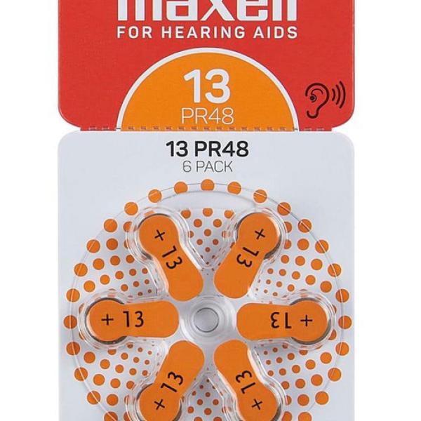 Pack 6x Pilhas PR48 p/ Aparelhos Auditivos - MAXELL